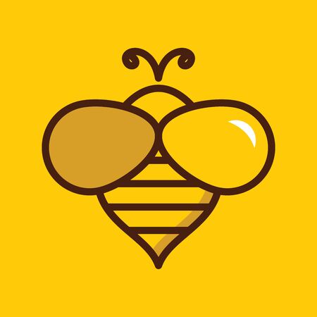 Simple and Minimalist illustration logo design bee.のイラスト素材