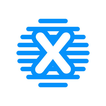 Simple Logo design Initial X in Straight circle line.