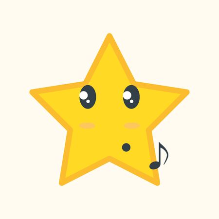 simple and playful illustration star emotions.のイラスト素材