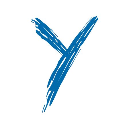 simple and fresh illustration logo design initial Y water splash.のイラスト素材