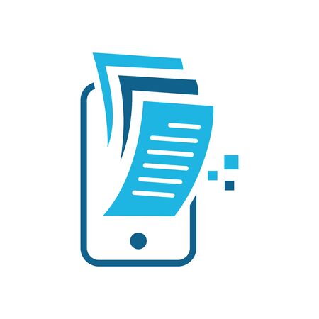 Simple and minimalist illustration logo design mobile document.のイラスト素材