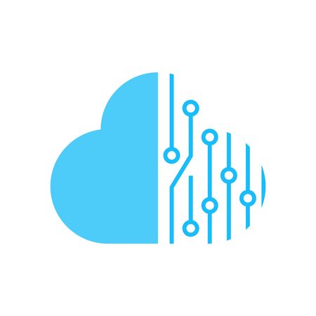 Simple illustration logo design techno cloud data.のイラスト素材