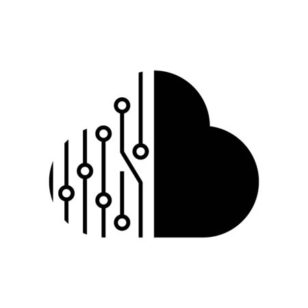 Simple illustration logo design techno cloud data.のイラスト素材