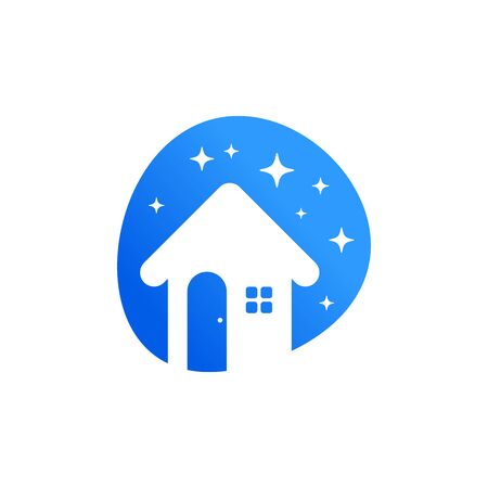 Simple and Clean illustration logo design House Cleaning.のイラスト素材