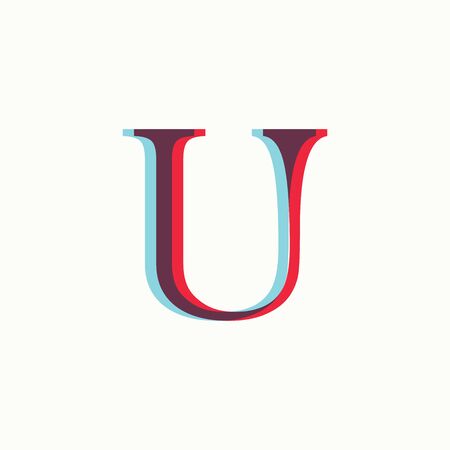 Unique illustration logo design initial Uのイラスト素材