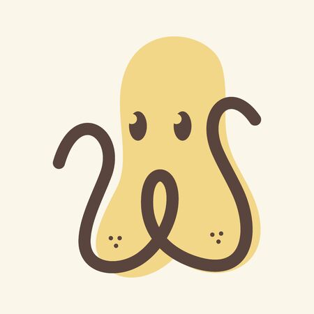 Simple and clean illustration dog face.のイラスト素材