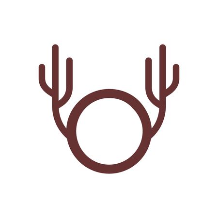 Simple and Clean design deer combination with font O in brown color.のイラスト素材