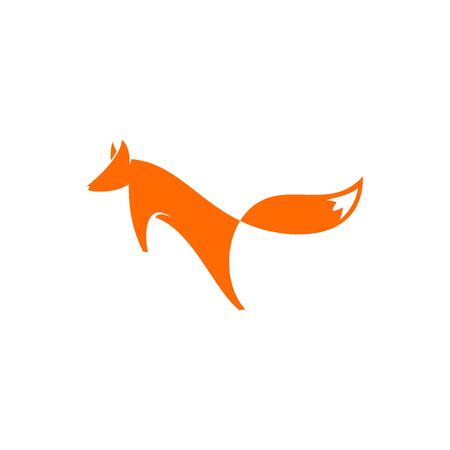 Minimalist and Dynamic Illustration design jumping Foxのイラスト素材