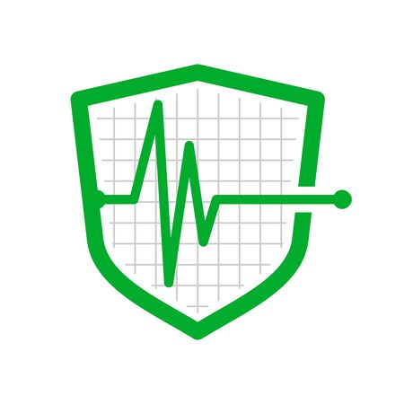 simple illustration pulse logo for medical company.のイラスト素材
