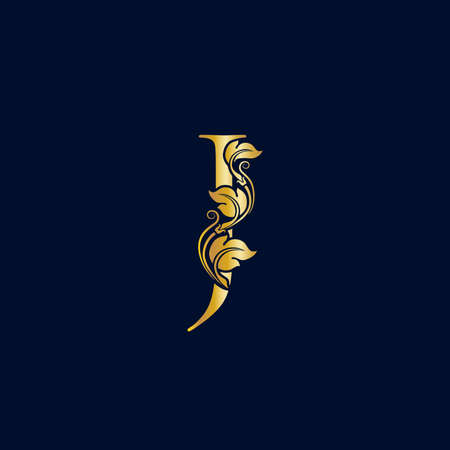 Luxury and Elegant illustration logo design golden initial Jのイラスト素材