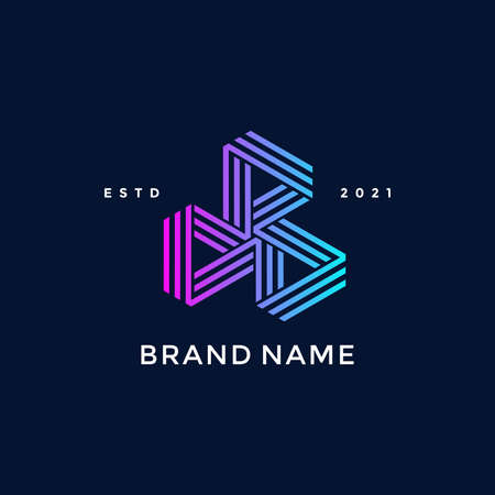 Simple and Minimalist illustration logo design Colorful geometry play  icon.のイラスト素材