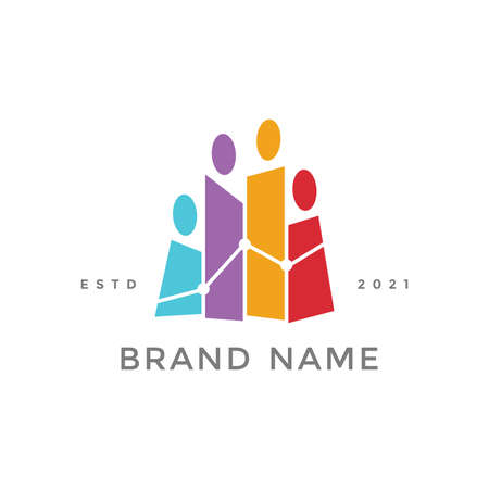Simple and Colorful logo design people office.のイラスト素材