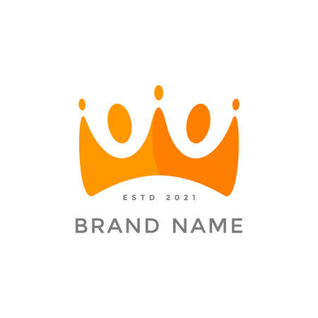 Simple and Colorful logo design people crown.のイラスト素材