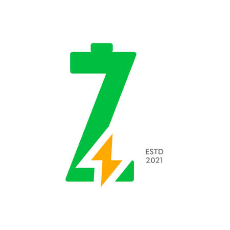 Simple and Modern illustration logo design initial Z shaped like a battery charge.のイラスト素材