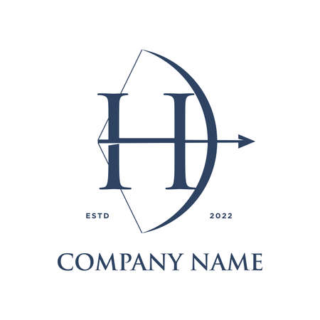 Modern and Sleek illustration logo design Initial H combine with Bow. The logo good for your any company.のイラスト素材
