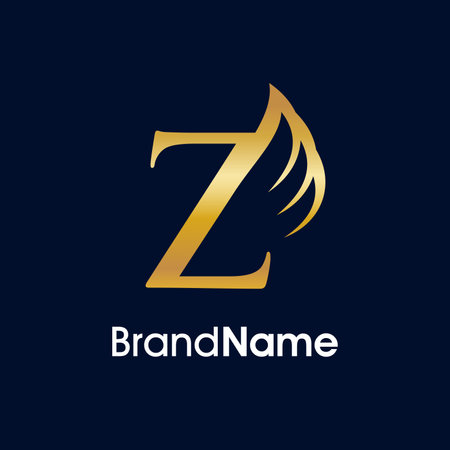 Z letter with wing logo vector template. Initial letter Z logo concept.のイラスト素材
