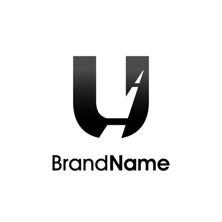 Simple and Minimalist Illustration logo design Initial U Road Way. Logo good for your any company.のイラスト素材