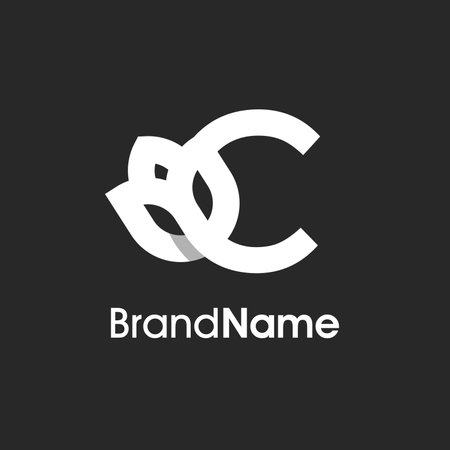 Modern and Stylish illustration logo design Initial C combine with tulip flower. Logo can use for your any company and work as well in small size.のイラスト素材