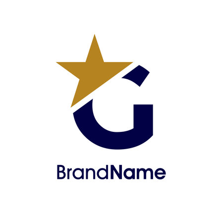 Letter G with star logo. Vector design template elements for your application or corporate identity.のイラスト素材