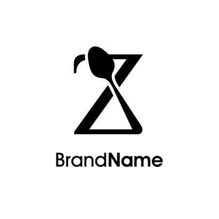 Unique and Simple illustration logo design initial Z combine with spoon. Logo recommended for business related Beverages, Restaurant, Cafe and Food.のイラスト素材