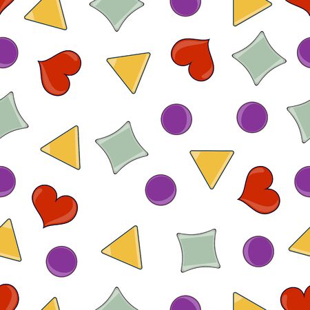 Geometric objects (seamless pattern)のイラスト素材