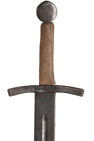Medieval sword isolated on white background.の写真素材