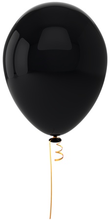 Black helium balloons. Sorrow and mourning decoration. Stress emotions concept. Prank and joke themeの写真素材