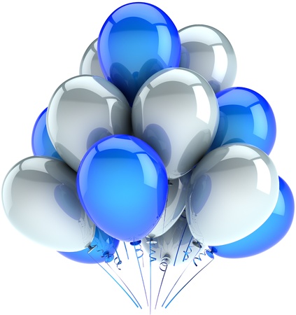 Party balloons birthday decoration multicolor. Childhood happy dreams abstract. Anniversary celebration design element. Itの写真素材