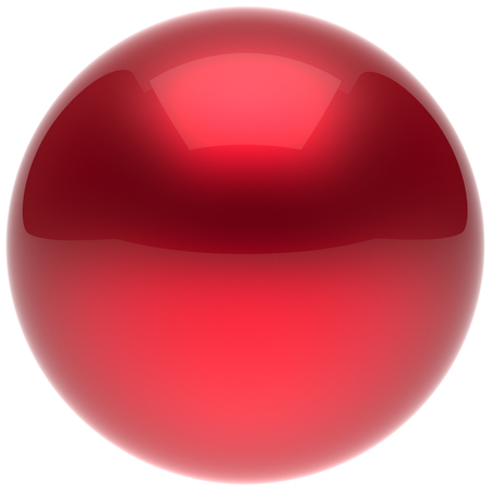 Sphere ball button circle round basic solid bubble figure geometric shape minimalistic simple atom element single red scarlet shiny glossy sparkling object blank balloon icon. 3d render isolatedの写真素材