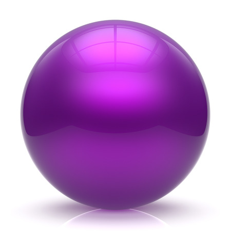 Purple sphere ball balloon button round basic circle geometric shape solid figure simple minimalistic element single shiny glossy sparkling object blank atom icon. 3d render isolatedの写真素材