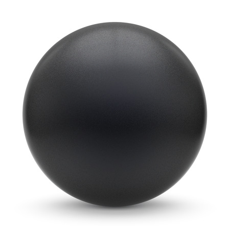Sphere round button black matted ball basic circle geometric shape solid figure simple minimalistic atom single drop object blank balloon design element empty. 3d render illustration isolatedの写真素材