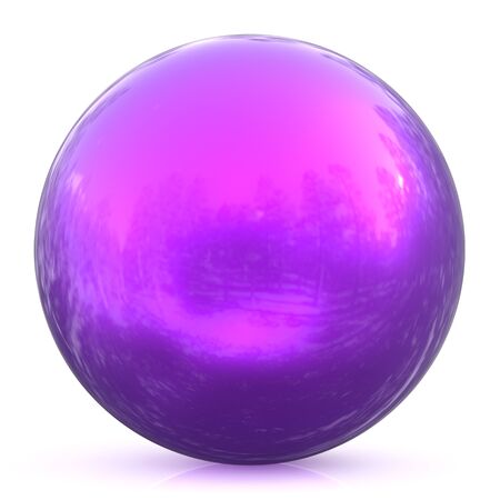 Purple sphere round button ball basic circle geometric shape solid blue figure simple minimalistic atom element single drop shiny glossy sparkling object blank balloon icon. 3d render illustrationの写真素材