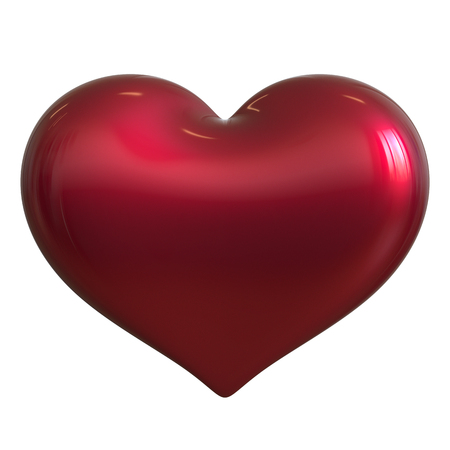 Red heart shape I Love you symbol classic. Blood pressure pulse beat icon concept. 3d rendering illustration, isolatedの写真素材