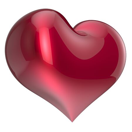 Love symbol red heart shape. Blood pressure pulse beat icon concept. 3d rendering illustration, isolatedの写真素材