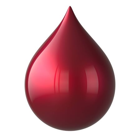 Drop of blood abstract droplet form red close-up macro. 3d rendering illustration, isolatedの写真素材