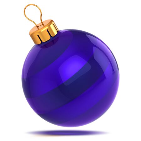 Blue bauble Christmas ball beautiful. Happy New Years Eve celebrate decoration. 3d illustrationの写真素材
