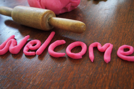welcome dough letterの写真素材