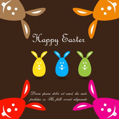 Colorful Easter Bunnyのイラスト素材