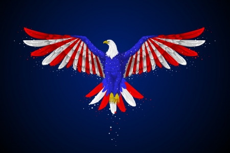 Eagle with American Flagのイラスト素材