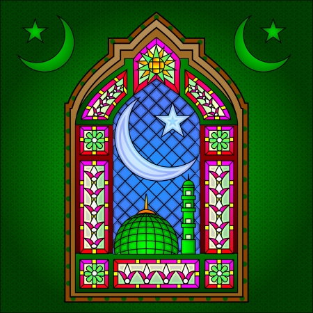 Islamic Stained Glass Paintingのイラスト素材