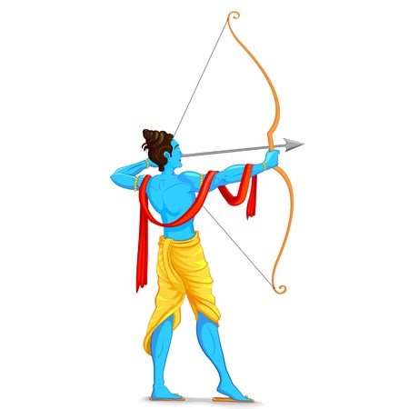 easy to edit vector illustration of Lord Rama with bow and arrowのイラスト素材
