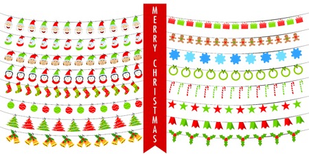 easy to edit vector illustration of Christmas Buntingのイラスト素材