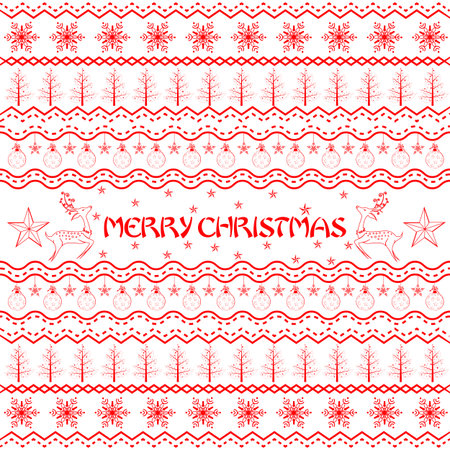 easy to edit vector illustration of Christmas Decoration Boarderのイラスト素材