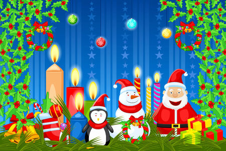 easy to edit vector illustration of Santa Claus wishing Merry Christmasのイラスト素材