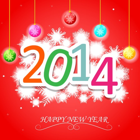 easy to edit vector illustration of Happy New Year 2014 Backgroundのイラスト素材
