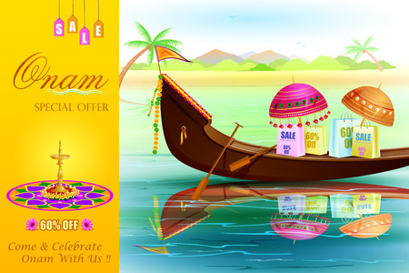easy to edit vector illustration of Onam Sale and promotion offerのイラスト素材