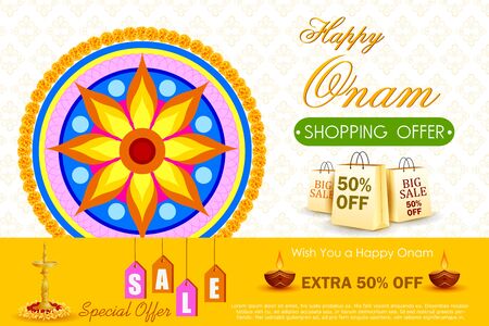 easy to edit vector illustration of Happy Onam shopping Offerのイラスト素材