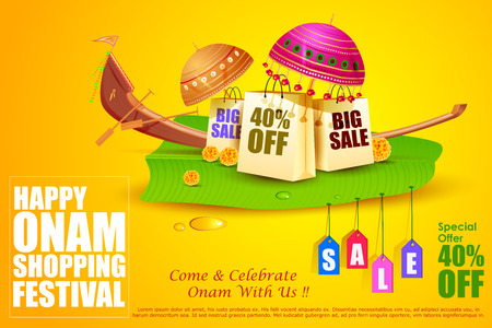 easy to edit vector illustration of Onam Sale and promotion offerのイラスト素材