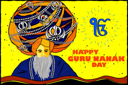 vector illustration of Happy Guru Nanak Jayanti backgroundのイラスト素材