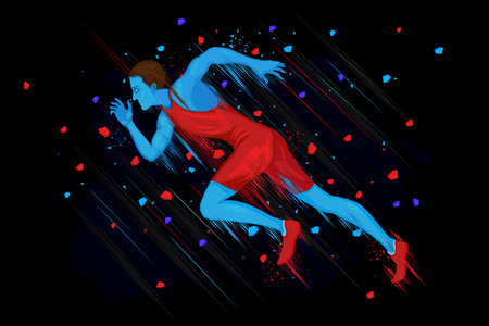 illustration of running athlete man